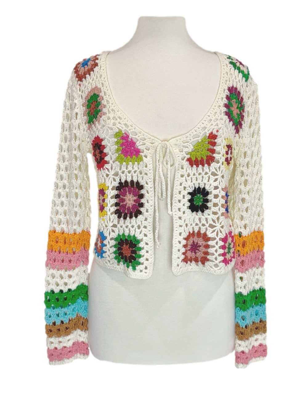 Dreamers multicolour crochet cardigan